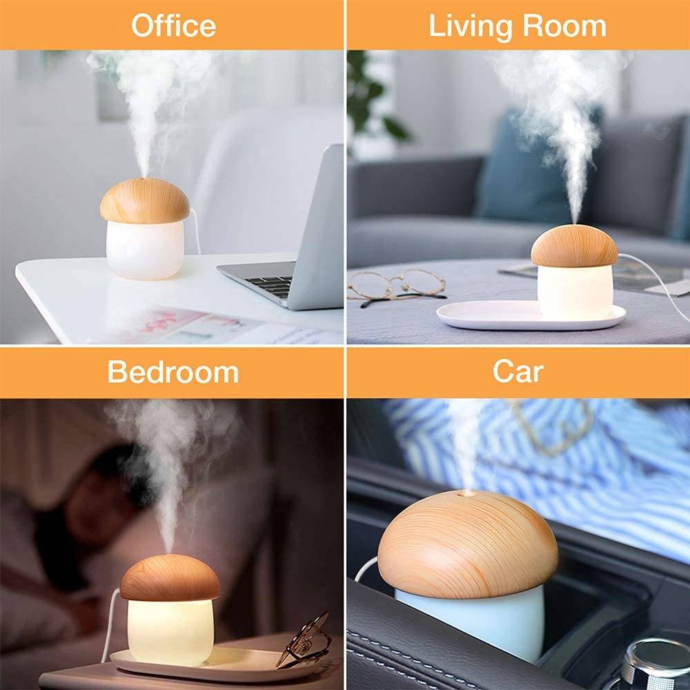 JISULIFE Portable Mini Humidifier Rechargeable, Night Light Small  Humidifier for Bedroom 300ml, Cool Mist Humidifiers for Baby, Air  humidifier for