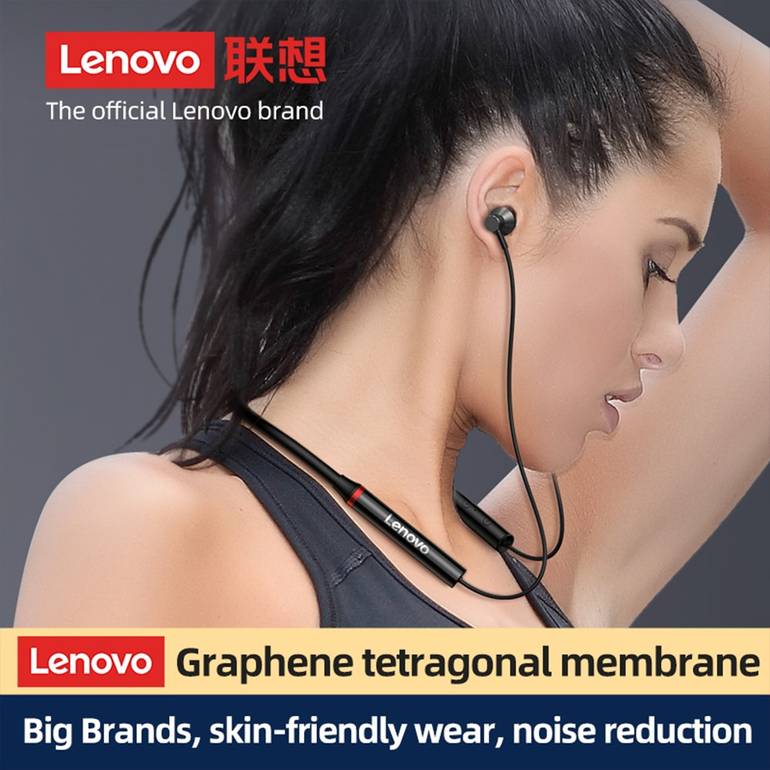 Lenovo HE05X Bluetooth 5.0 سماعات أذن مضادة للماء HIFI سماعات الرأس العنق المغناطيسية سماعات الرأس الرياضية