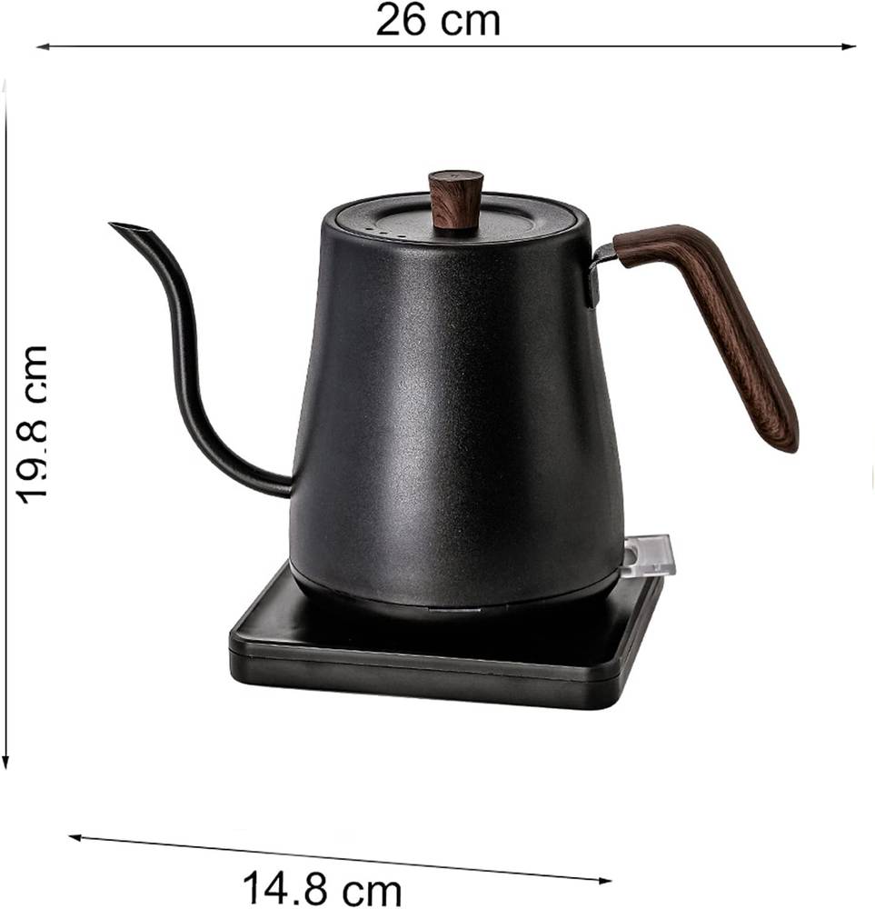 Gooseneck Electric Kettle 0.8L, Water Boiler One Key Fast Boiling Hot Water  Kettle Pour Over Coffee and Tea Kettle Wood Handle, Stainless Steel Inner  1000W Auto Shut-Off Protection,BPA Free