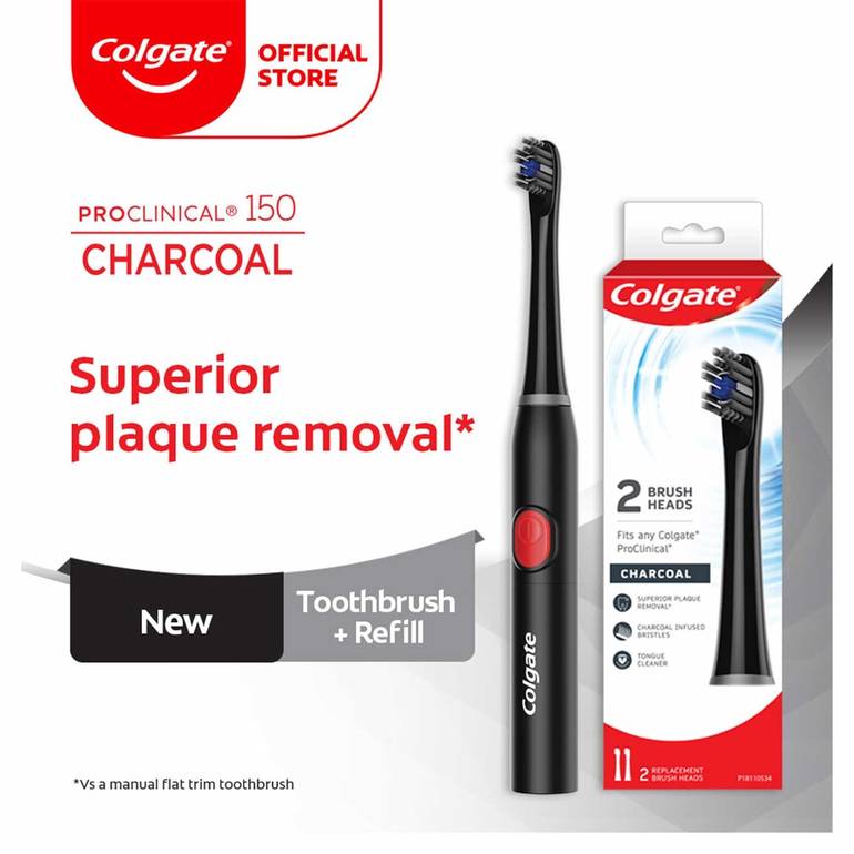Colgate Proclinical B150 فرشاة الأسنان الكهربائية وإعادة الملء [حزمة 2]