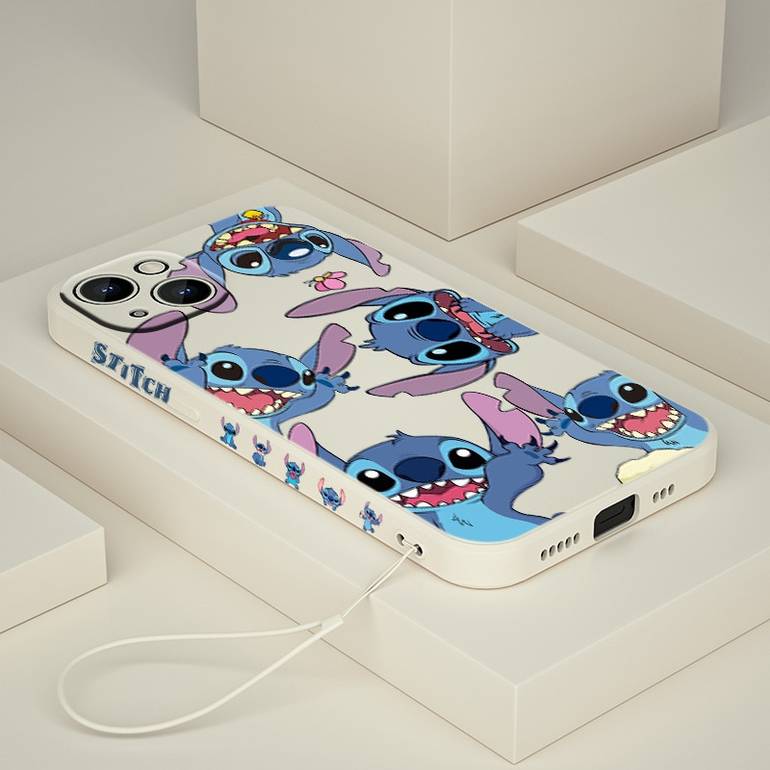 غرزة غطاء Disney Baby لـ Apple iPhone 14 13 12 11 Pro Max Mini XS XR X 8 7 6S 6 Plus Liquid Resep Rope Phone Case