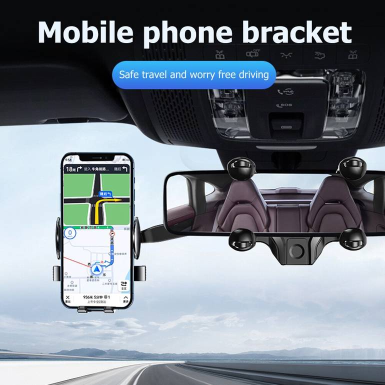 حامل الهاتف الخلفي للسيارة المرآة التلقائية 360 درجة قابلة للتدوير موبايل حامل للسيارة دعم الهاتف الخليوي القابل للتعديل في السيارة
