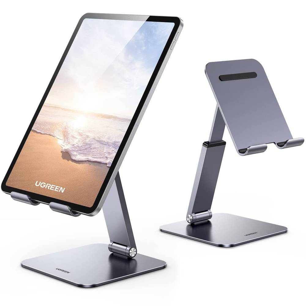 UGREEN iPad Stand Height Adjustable Tablet Stand, Update Tablet Stand  Portable iPad Holder for Desk Foldable Tablet Phone Stand Compatible with  Most Tablets and Phones within 4.7-12.9
