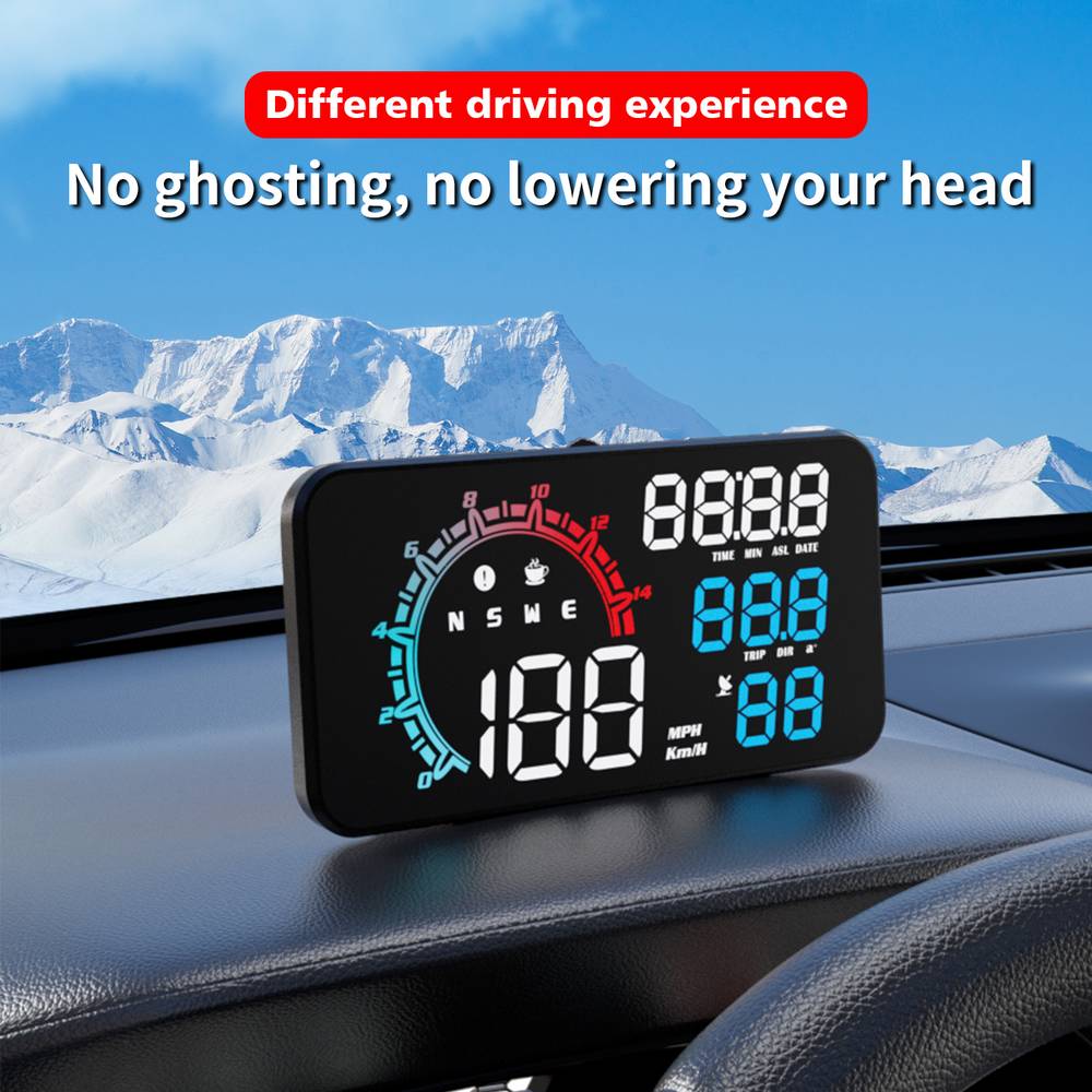 Smart HUD Display, 5.5-Inch Universal GPS Head Up Display with Displays  Speed, Altitude, Driving Time, Date, Clock and More Multicolor
