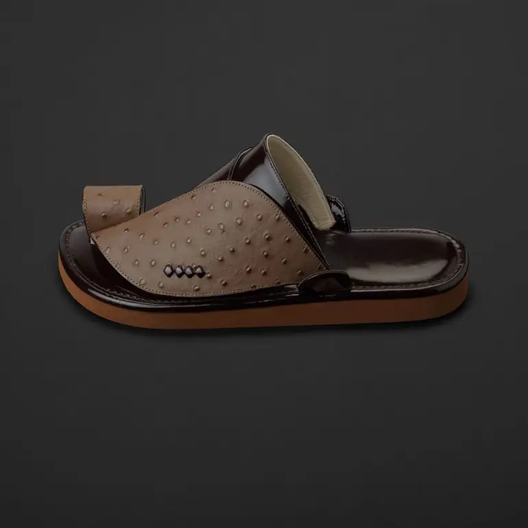 حذاء شرقي جلد طبيعي بني اسود سوادنس MS465