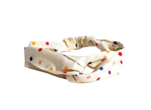 Twist Hairband | Polka Dot Cream