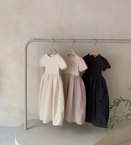 Rib frill Dress