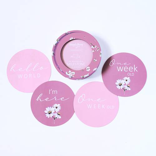 Reversible Milestone Cards - Daisy & Musk Pink