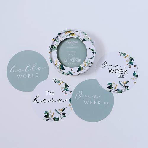 Reversible Milestone Cards Eucalypt & Sage 