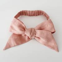 Linen Bow Pre-Tied Headband Wrap - Rust