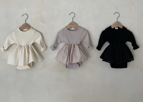 Long Sleeve Rib Frill Suit
