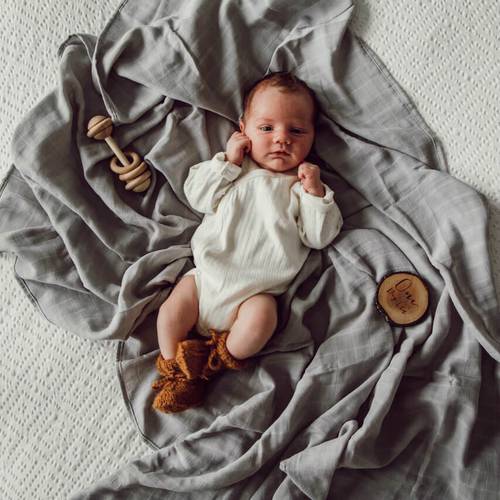 Organic Muslin Wrap - Storm