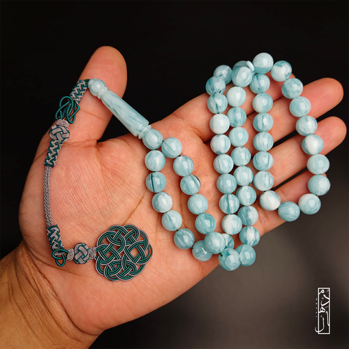 بكلايت ابيض بتعريق اخضر 📿