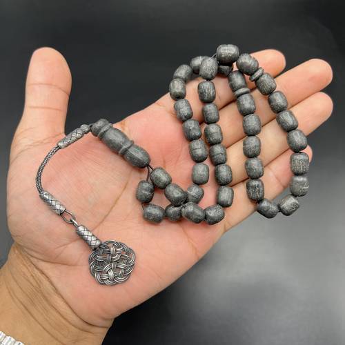 سبحة عنبر الحوت بالفضه 📿