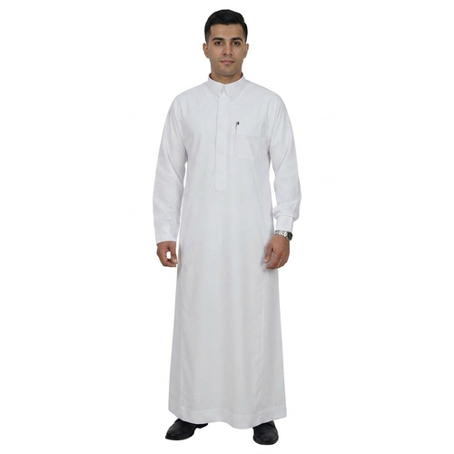 ثوب سعودي رسمي رجالي موديل 001 قلاب سادة كم ساده