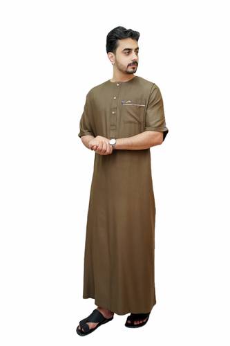 Men's Linen Jalabiya, Half Sleeve, Model 641