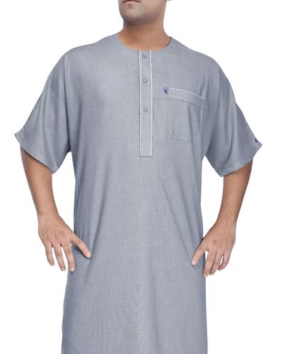 Men's half-sleeve embroidered jalabiya, model 105