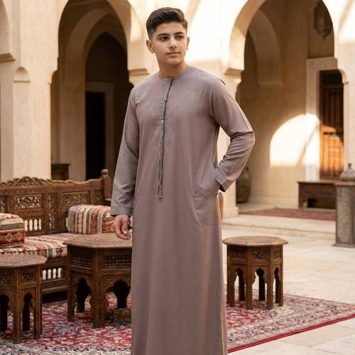ثوب بوليستر عماني شبابي موديل 000