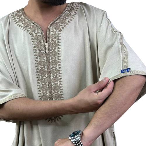 جلابية مغربي - اكاف بلو عرض 28  - موديل 34101