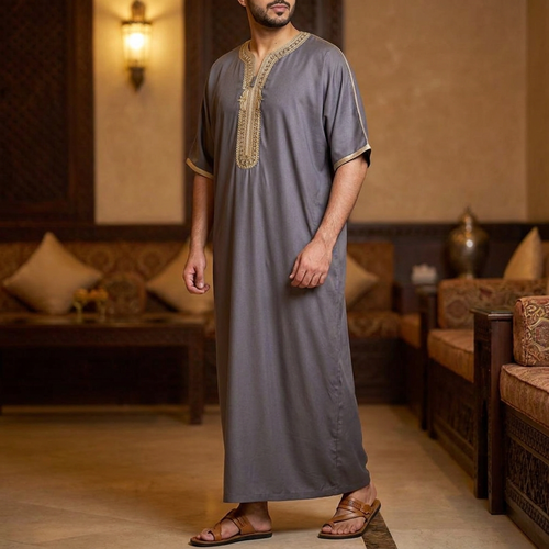 جلابيه موروكو شاين مغربي نص كم رجالي موديل 111