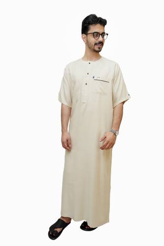 جلابية كتان سولد نص كم رجالي موديل 641