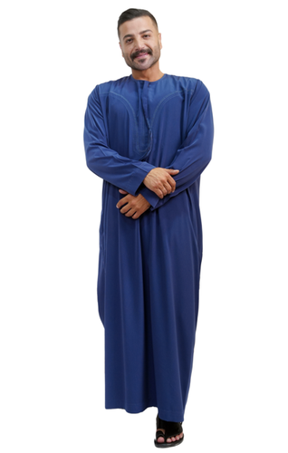 Men's Omani polyester long-sleeved thobe, model 64000