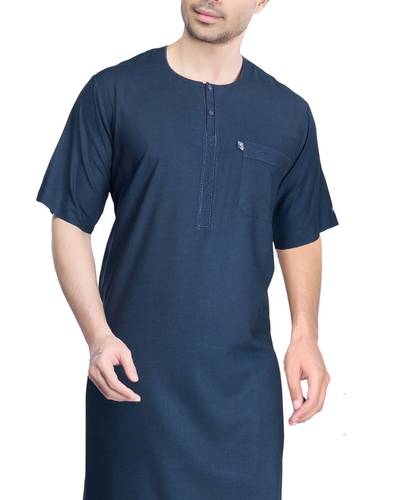 Men's embroidered Koly jellabiya, half sleeve, width 24, 004