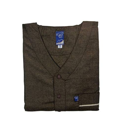 Men's linen half-sleeve galabeya, width 24, model 606