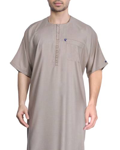 Men's half-sleeve embroidered jalabiya, model 986