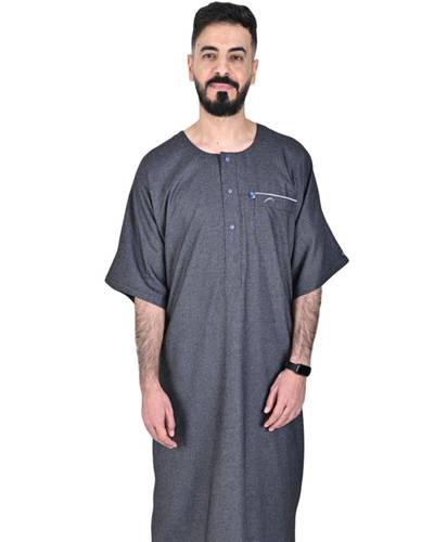جلابيه كتان راقي نص كم عرض 24 رجالي موديل 633