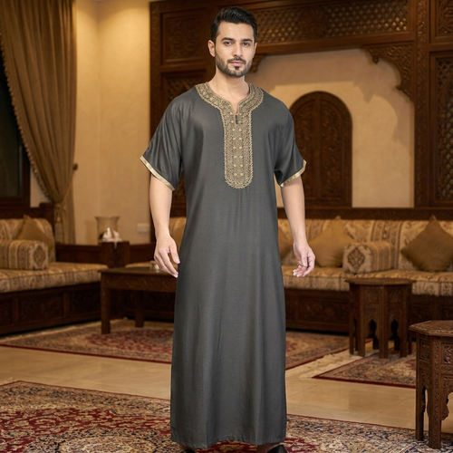 جلابيه موروكو شاين مغربي نص كم رجالي موديل 112