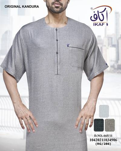 جلابيه  كتان راقي نص كم  رجالي  موديل 906