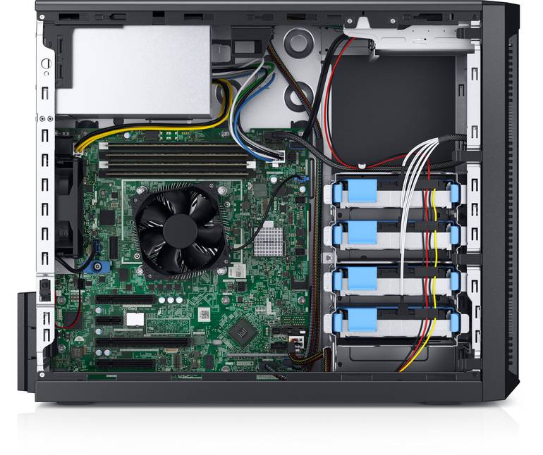 Dell PowerEdge Server T140 Intel Xeon E-2124 Processor 3.3 GHz 8M Cache, 8GB Ram, 2TB SATA , No RAID with Embedded SATA, DVD+/-RW ROM, iDrac9, Dos , Black