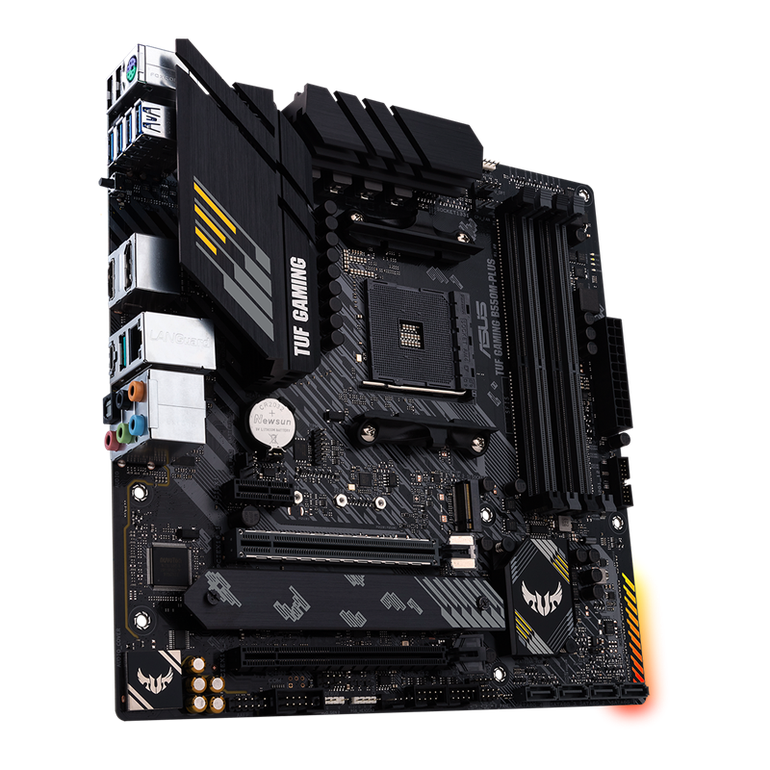 AMD B550 (Ryzen AM4) micro ATX gaming motherboard with PCIe 4.0, dual M.2, 2.5 Gb Ethernet, HDMI, DisplayPort, SATA 6 Gbps, Aura Sync RGB lighting support