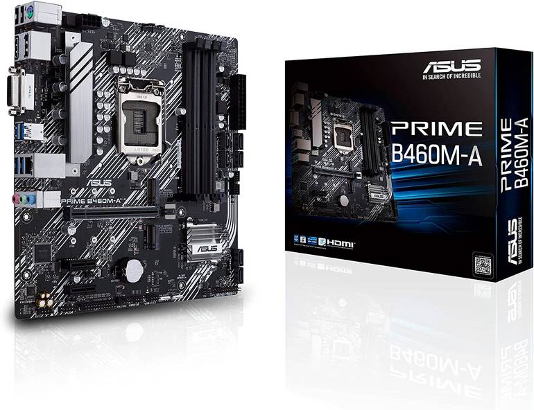 ASUS Prime Intel B460 (LGA 1200) mATX motherboard with Aura Sync RGB header, Dual M.2, DDR4 2933MHz, HDMI, DisplayPort, USB 3.2 Gen 1 ports, Intel Optane memory ready, SATA 6 Gbps