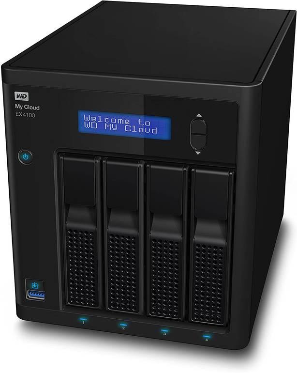 ويسترن ديجيتال EX4100 وحدة تخزين شبكي ماي كلاود, فئة اكسبرت سيريز 4 باي للتخزين المرتبط بالشبكات, اتش دي دي, اسود