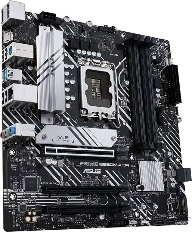 ASUS Prime Intel B660 (LGA 1700) mATX motherboard with PCIe 4.0, two M.2 slots, Intel 1Gb Ethernet, DP,2 x HDMI, rear USB 3.2 Gen 2, front USB 3.2 Gen 1 Type-C, Aura Sync