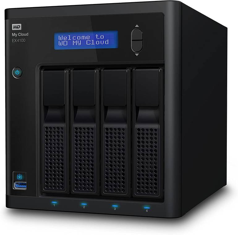 ويسترن ديجيتال EX4100 وحدة تخزين شبكي ماي كلاود, فئة اكسبرت سيريز 4 باي للتخزين المرتبط بالشبكات, اتش دي دي, اسود