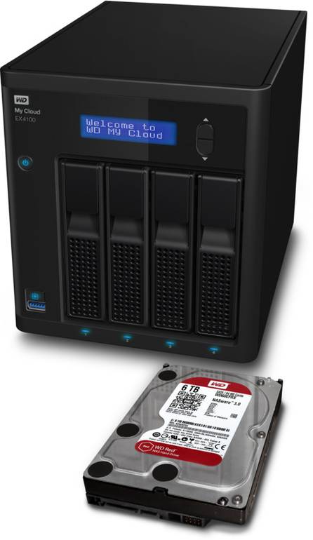 ويسترن ديجيتال EX4100, وحدة تخزين شبكي ماي كلاود, فئة اكسبرت سيريز 4 باي للتخزين المرتبط بالشبكات, اتش دي دي, سعة التخزين 40 تيرابايت, اسود 