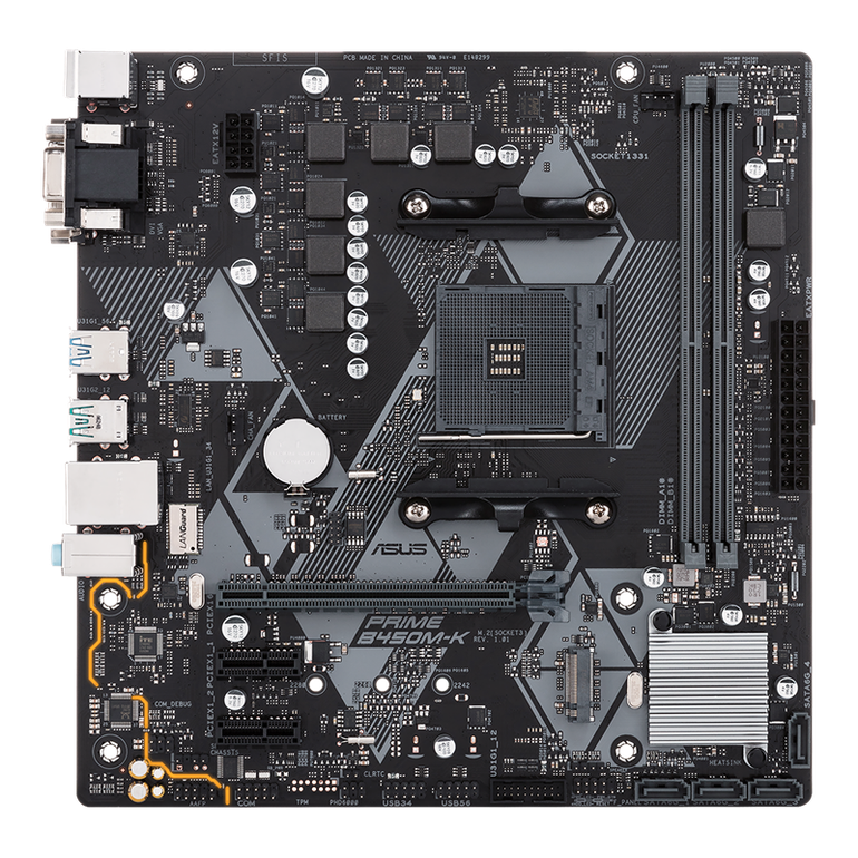 ASUS Prime AMD AM4 mATX motherboard withwith LED lighting, DDR4 4400MHz, M.2, SATA 6Gbps and USB 3.1 Gen 2