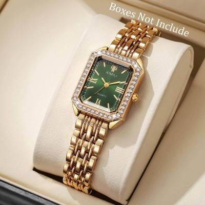 أزياء مستطيل النساء الساعات السيدات حجر الراين كوارتز ساعة سوار حزام ساعة اليد Reloj Mujer (بدون صندوق)