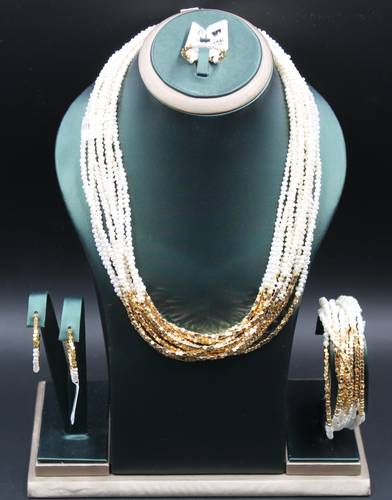 طقم ذهب عيار 21 إيطالي سوبر لوكس أشواط مع لولو طبيعي