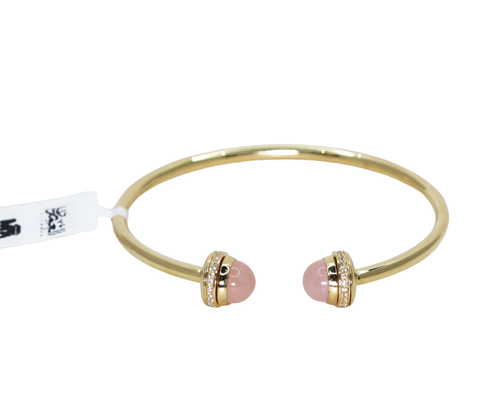 إسوره ذهب أصفر عيار 18 سوبر لوكس إيطالي بياجيه فصوص وردي