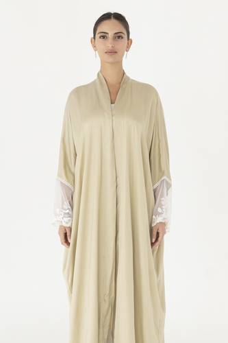 Ivory Silk Abaya