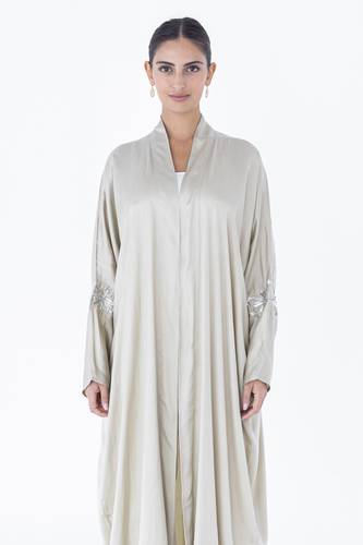 Ivory Silk Abaya