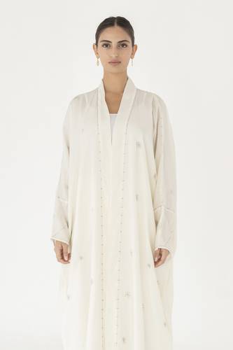 White Silk Abaya
