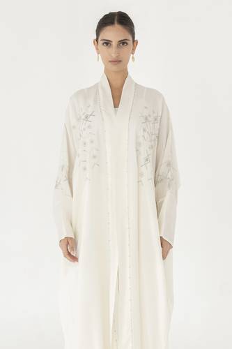 White Silk Abaya