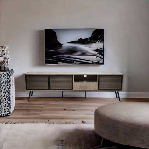وحدة تلفزيون رمادى 200×40×55سم