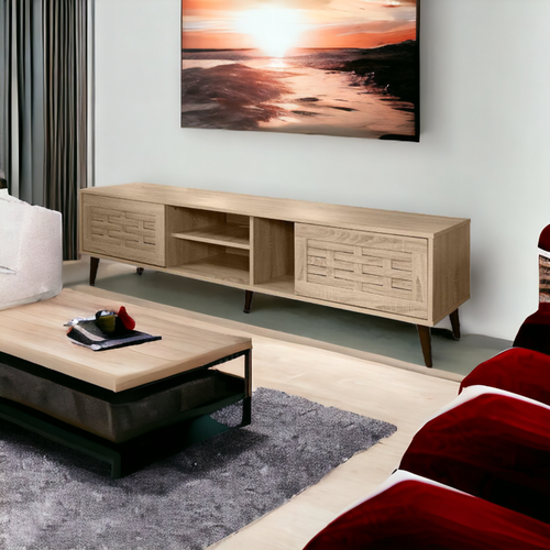 وحدة تلفزيون بنى فاتح 160×40×44.5سم