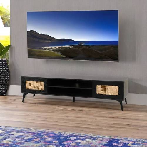 وحدة تلفزيون اسود - ذهبى 180×40×42سم